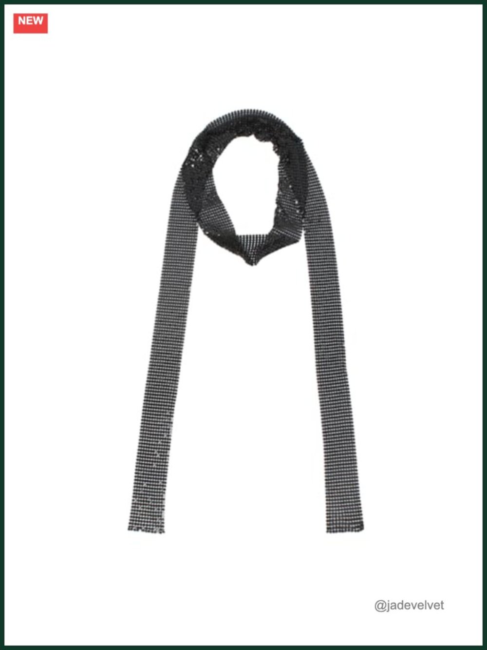 Metal Sequins Long Narrow Neck Scarf Choker Neckerchief Sparkle Evening Wrap